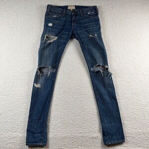 Current Elliott The Skinny Jeans Womens 24 Treasured Destroy Ripped Biker Moto